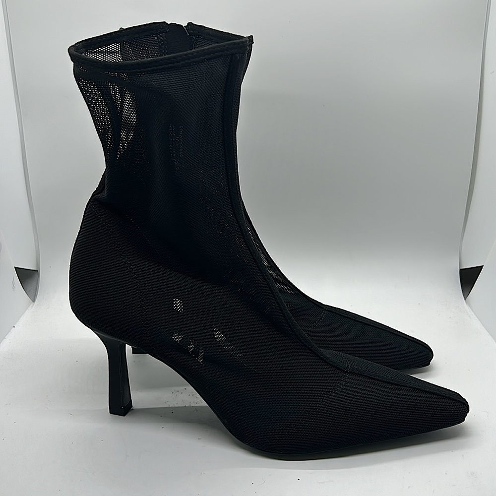 Zara NWT Sexy Black Mesh Ankle Booties Boots Shoes **Size 37/US 6.5**🔥🔥 - Picture 3 of 7